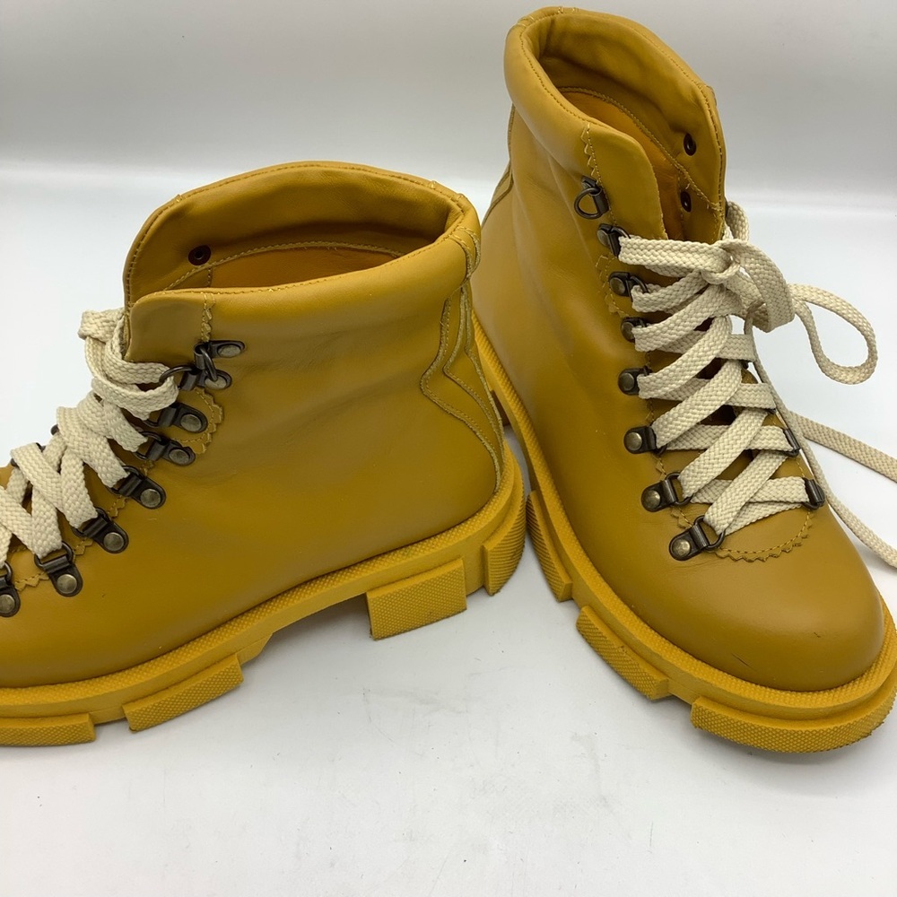 NY 77 DESIGN Maze Yellow Leather Lace Up Boot - Picture 11 of 11